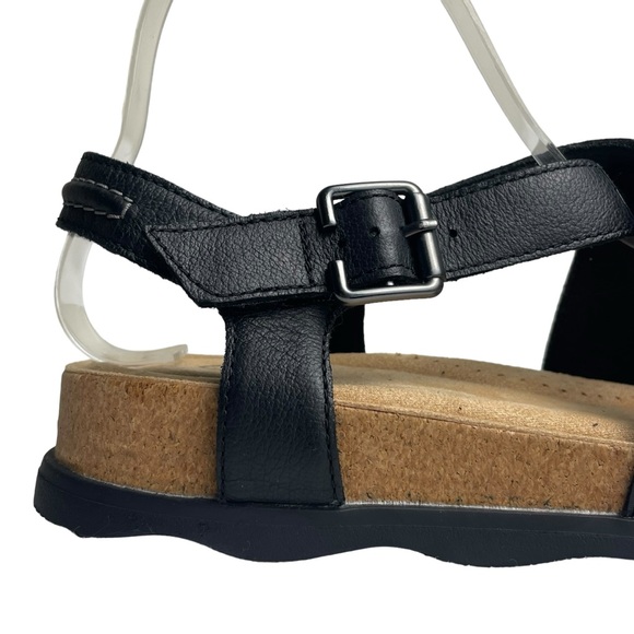 Clarks WMN Brynn Ave Sandals Leather Black Comfort Strappy Wedge Platform Sz 9.5 - Picture 6 of 15